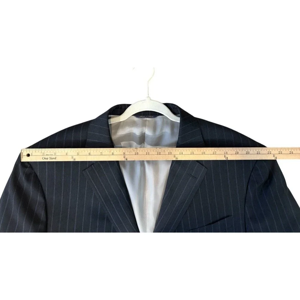 TRUSSINI Charcoal Gray Pinstripe Suit Jacket Blazer Men's Size 54 US IWS Wool